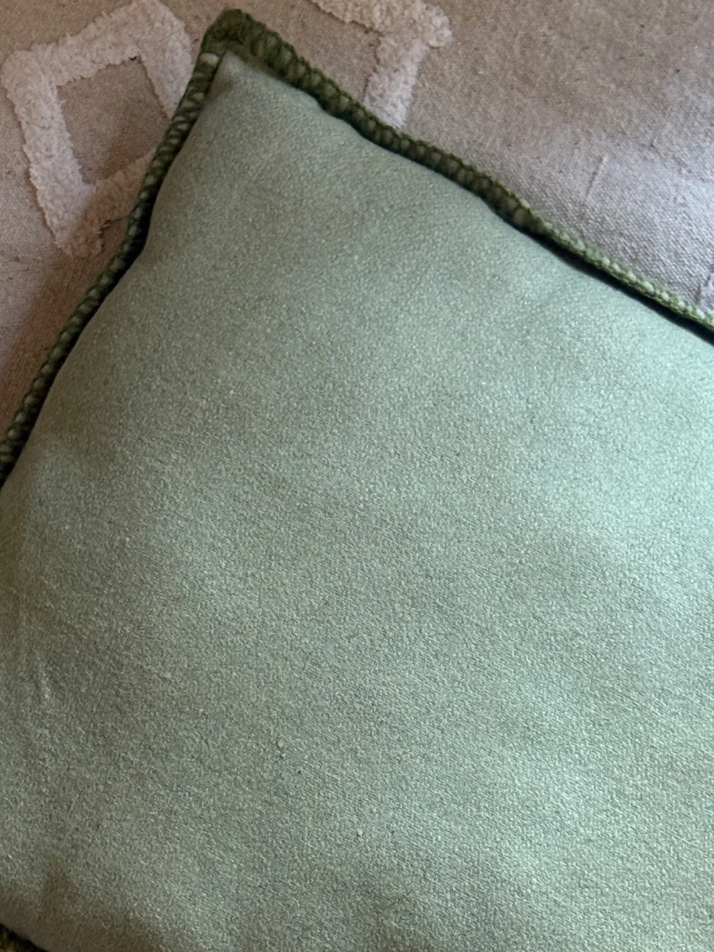 Anthropologie vintage 18x18” Classic Sage Green wool boho Accent throw Pillow